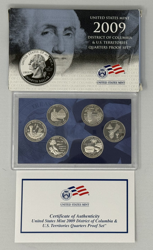 2009 US Mint DC & US Territories 6 Coin Quarters Proof sets