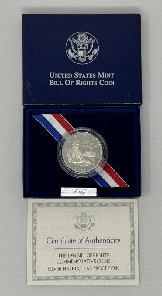 1993 Proof James Madison Bill of Rights Commemorative Silver Half Dollar